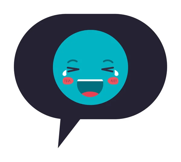 Φούσκα ομιλίας με ευτυχισμένο χαρακτήρα emoji — Διανυσματικό Αρχείο