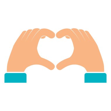 eller bir kalp oluşturan