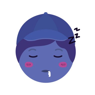 adam kafa karikatür karakter uyuyan