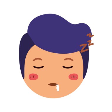 adam kafa karikatür karakter uyuyan