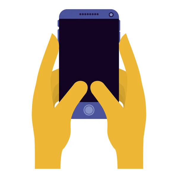 Hands with smartphone icon — Stock Vector