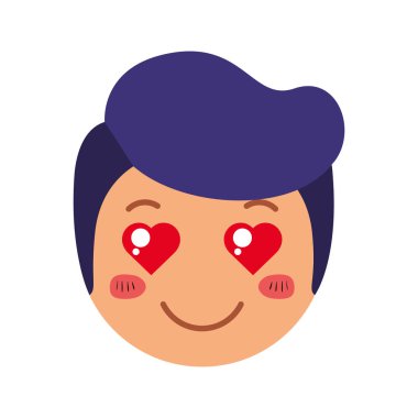 çizgi film baş adam aşk Kawaii karakter