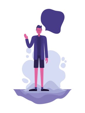 konuşma kabarcık karakteri ile genç adam