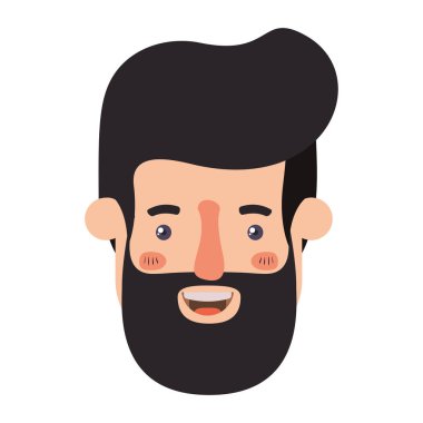 Genç adam kafa sakal avatar karakter ile