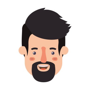 Genç adam kafa sakal avatar karakter ile