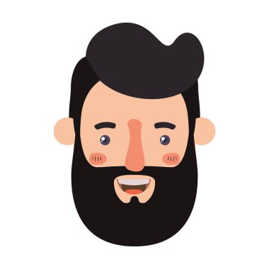 Genç adam kafa sakal avatar karakter ile