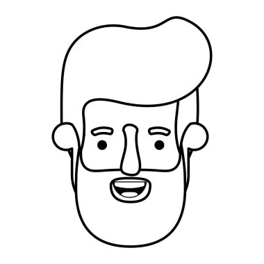 Genç adam kafa sakal avatar karakter ile