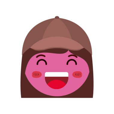 kafa karikatür kadın karakter mutlu