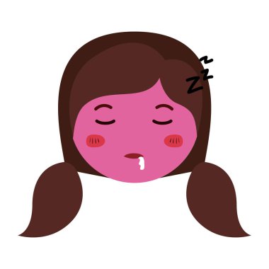baş kadın karikatür kız uyuyan