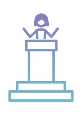 Şekil kadın bir konuşma veren