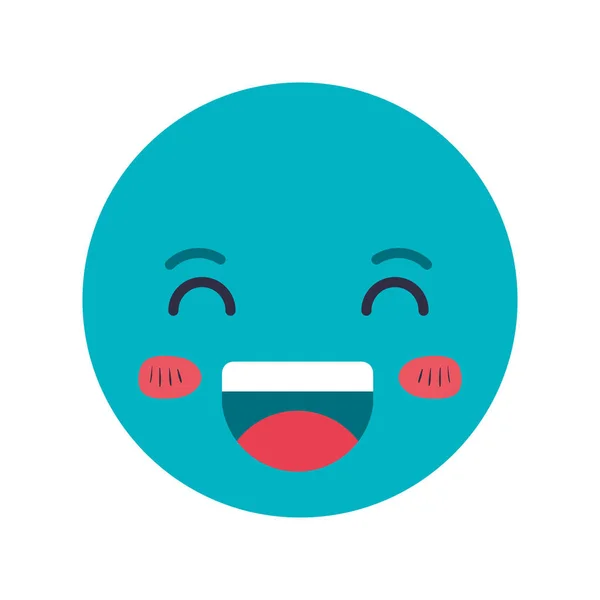 Dibujos animados cabeza feliz personaje kawaii — Vector de stock