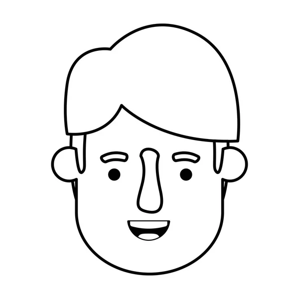 Joven cabeza avatar carácter — Vector de stock