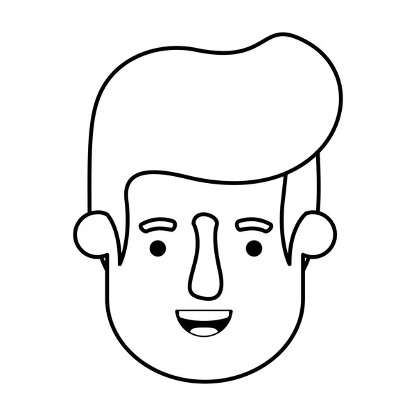 Jovem homem cabeça avatar personagem — Vetor de Stock