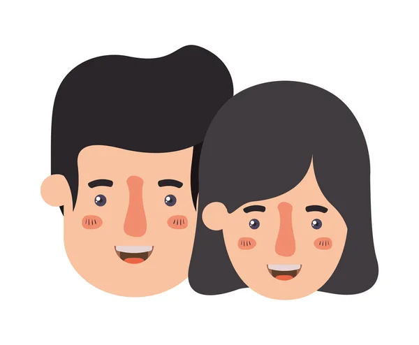 Deux têtes avatars personnages — Image vectorielle