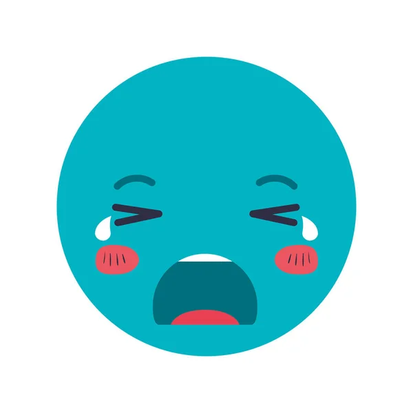 Cartoon huilen hoofd kawaii karakter — Stockvector