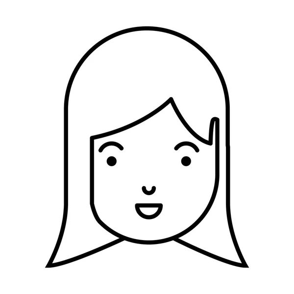 Beautiful and young woman head — Stock Vector