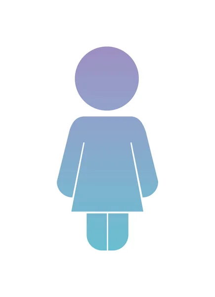 Kleine Mädchen Figur Silhouette — Stockvektor