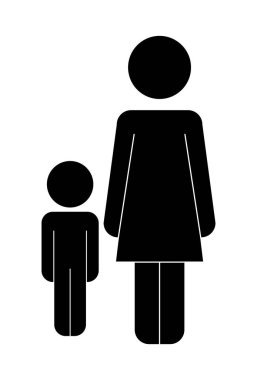 oğul rakamlar siluetleri ile anne