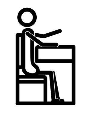 koltuk öğrenci rakam siluet