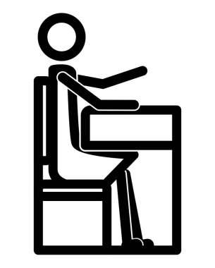 koltuk öğrenci rakam siluet