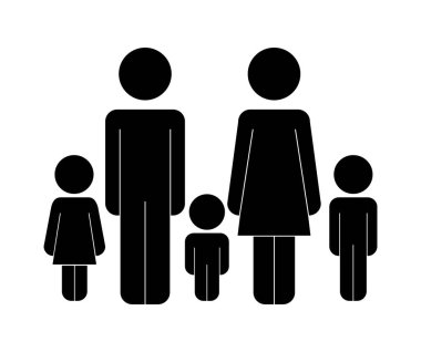 Çocuklar rakamlar ile ebeveynler çift