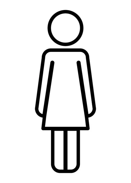 Figura femenina silueta humana — Vector de stock