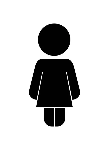 Kleine Mädchen Figur Silhouette — Stockvektor