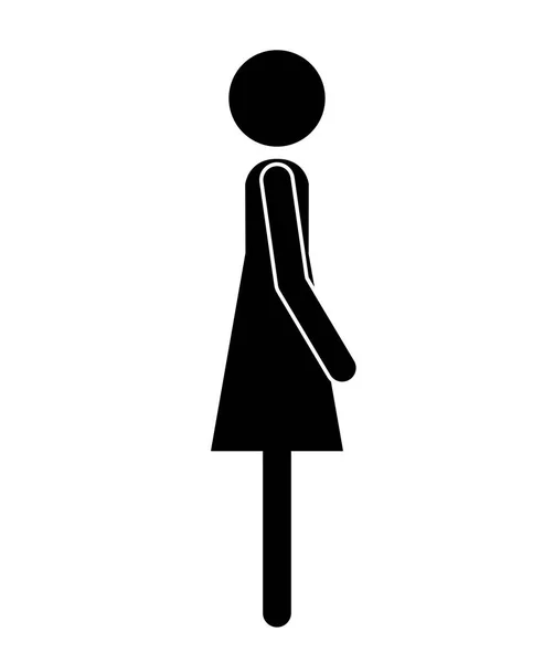 Weibliche Figur menschliche Silhouette — Stockvektor