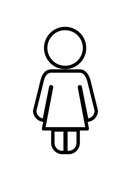 Kleine Mädchen Figur Silhouette — Stockvektor