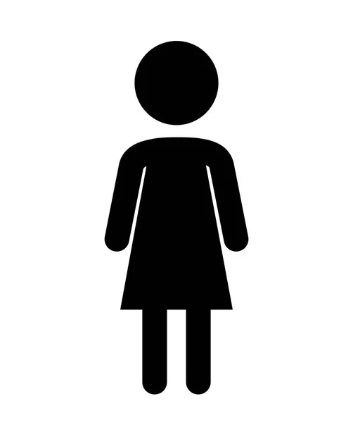 Weibliche Figur menschliche Silhouette — Stockvektor