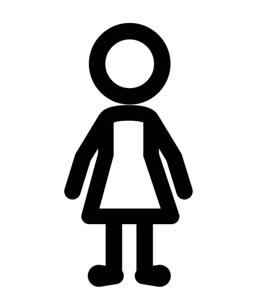 Weibliche Figur menschliche Silhouette — Stockvektor