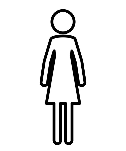 Weibliche Figur menschliche Silhouette — Stockvektor