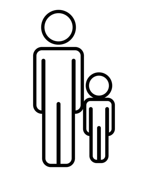 Vater mit Sohn Figuren Silhouetten — Stockvektor