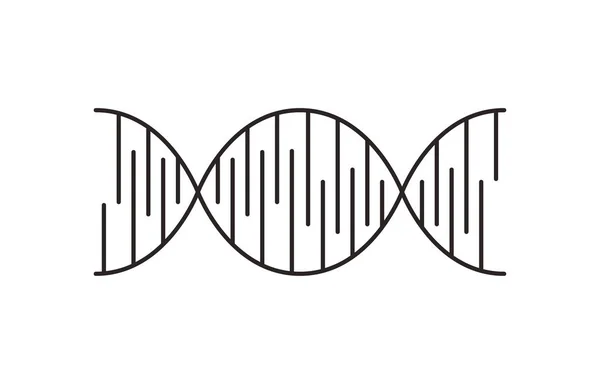 Cadena de ADN vertical ciencia monocromo — Vector de stock