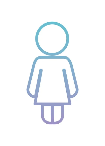 Little girl figure silhouette — Stock Vector
