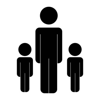 oğulları figürler siluetleri ile baba