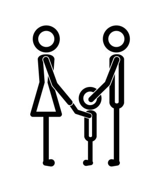 oğul rakamlar ile ebeveynler çift