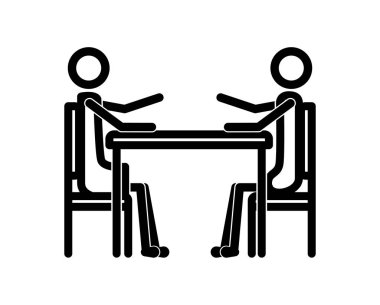 Tablo rakamlar siluet simgesi çift