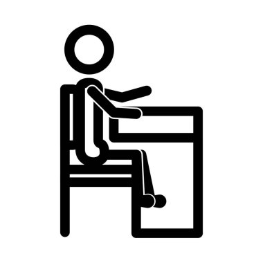 koltuk öğrenci rakam siluet