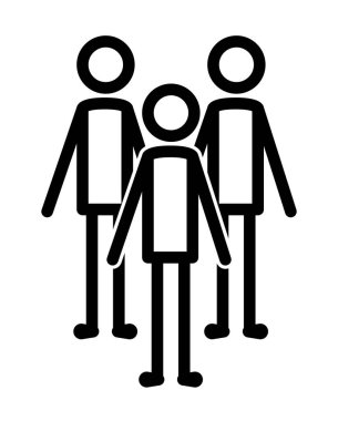 Erkekler siluetleri grup