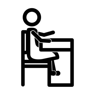 koltuk öğrenci rakam siluet