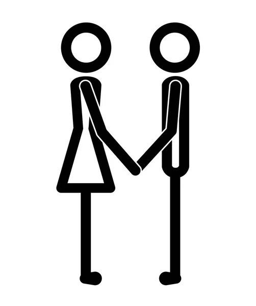 Pareja figuras humanas icono — Vector de stock