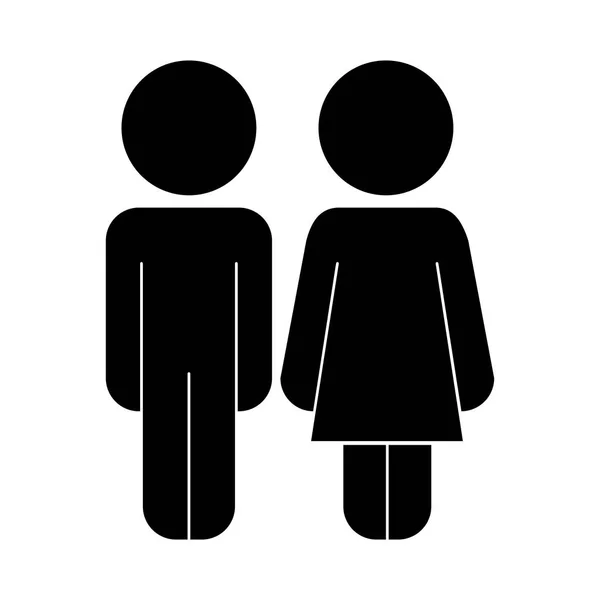 Pareja figuras humanas icono — Vector de stock