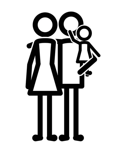 Padres pareja con hija — Vector de stock