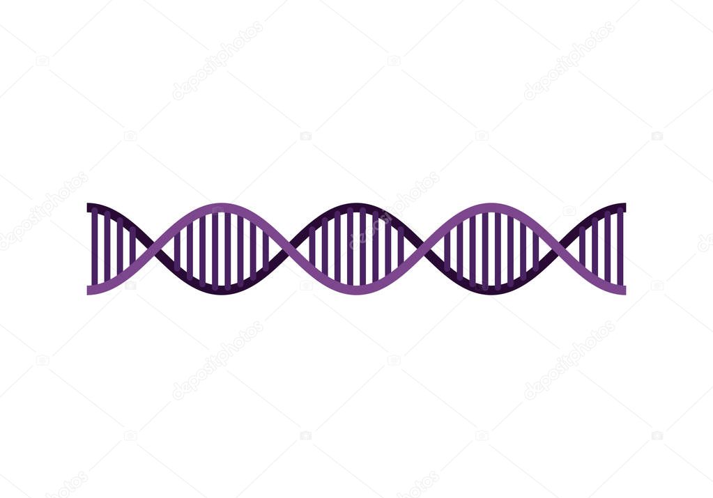 horizontal dna chain science colorful icon