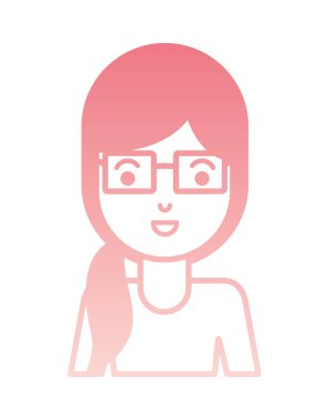 Gözlük karakteri ile güzel ve genç kadın