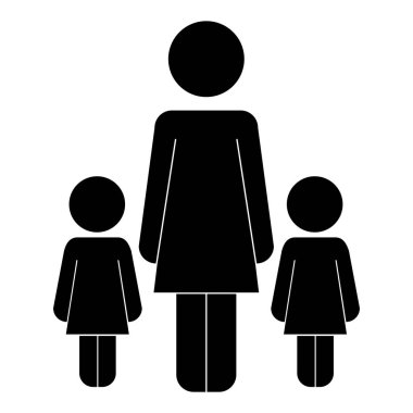 kızları figürler siluetleri ile anne