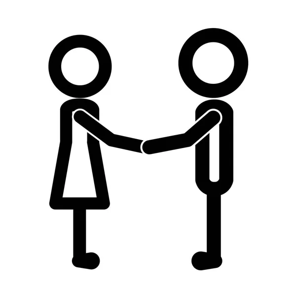 Couple human figures icon — Stock Vector