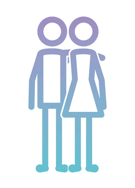 Couple human figures icon — Stock Vector