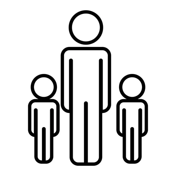 Padre con hijos figuras siluetas — Vector de stock